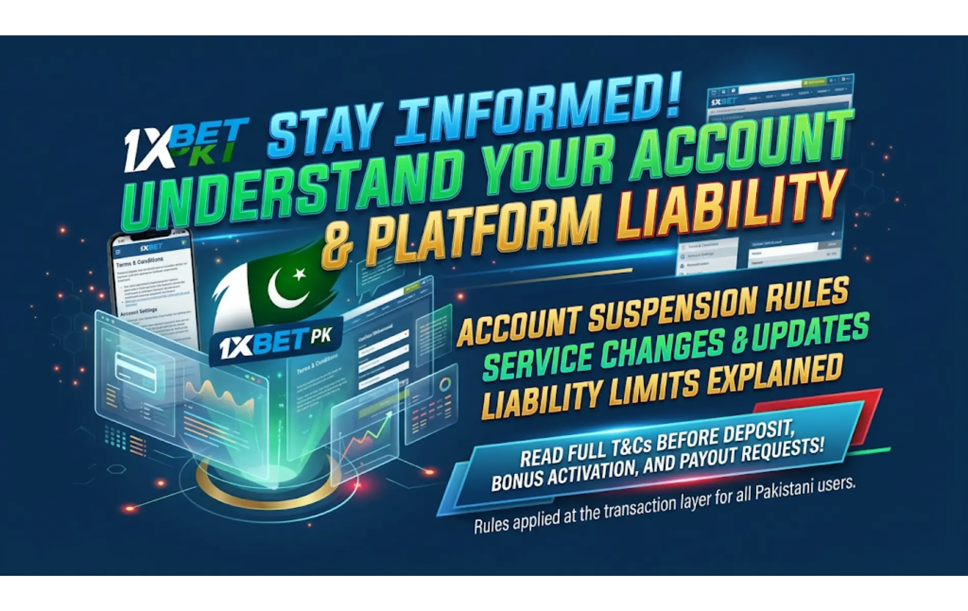 اکاؤنٹ کی معطلی، سروس کی تبدیلیاں اور ذمہ داری کی حدود
